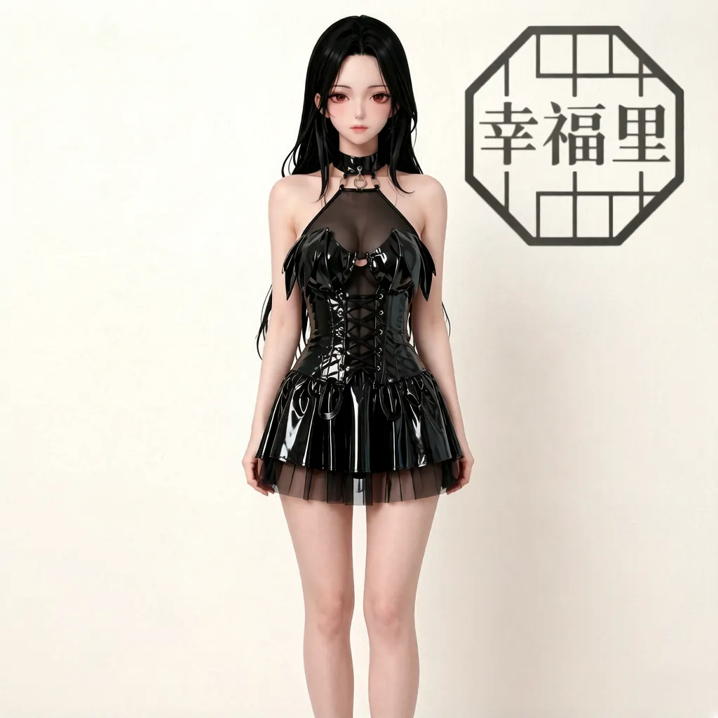 小恶魔·漆皮系带裙