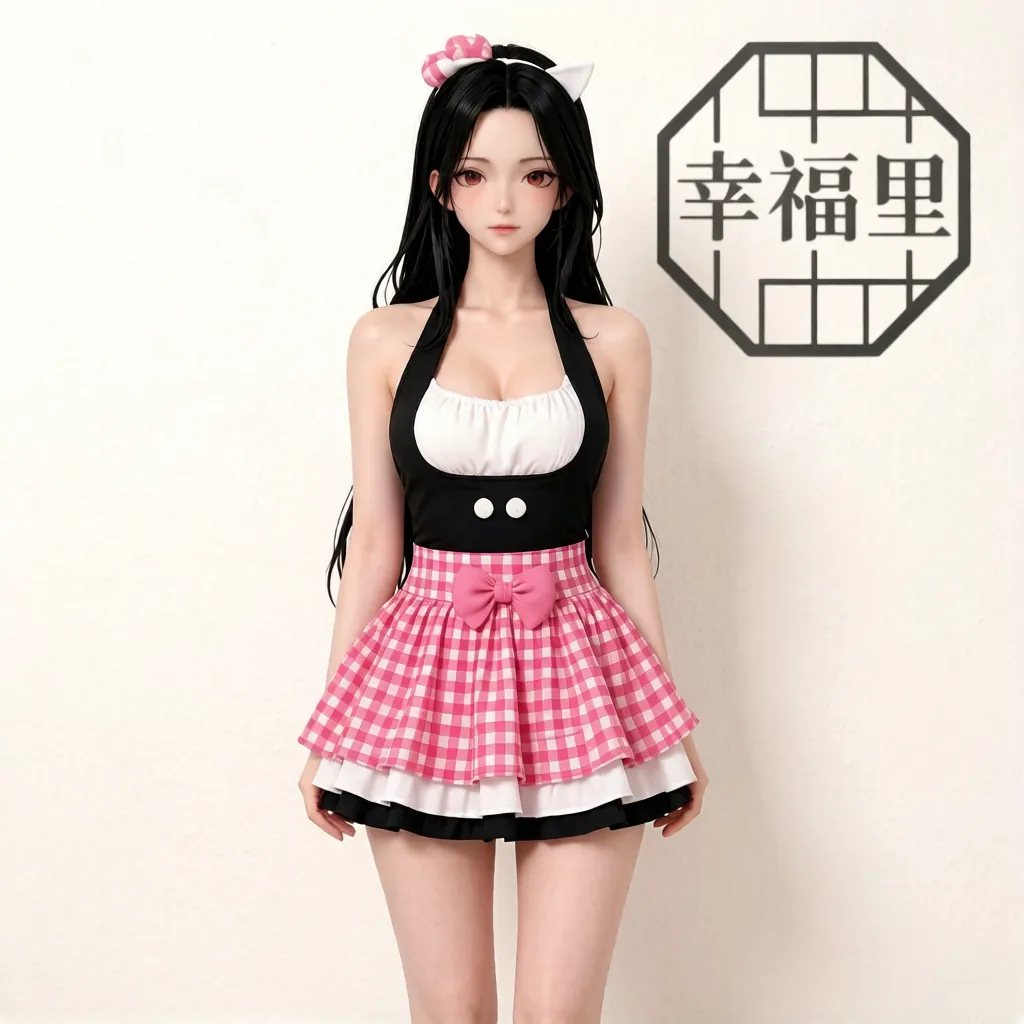 甜心小女仆 粉格女仆装